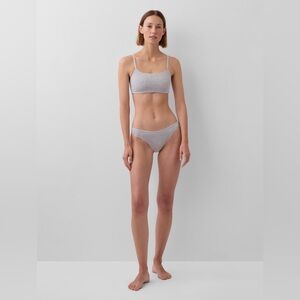 GapBody Organic Stretch Cotton Bikini Panties Set of 2 Light Heather Gray Size S